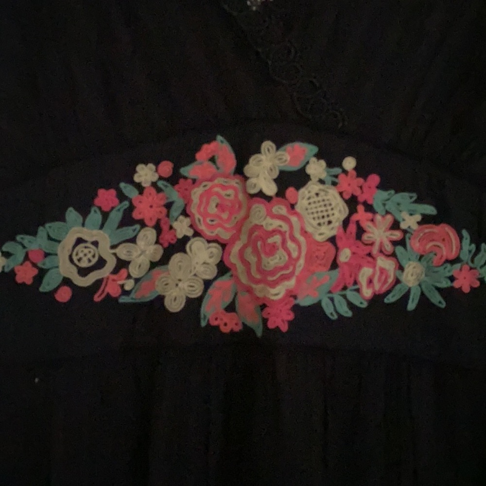 BNWOT Black embroidered dress size US 10